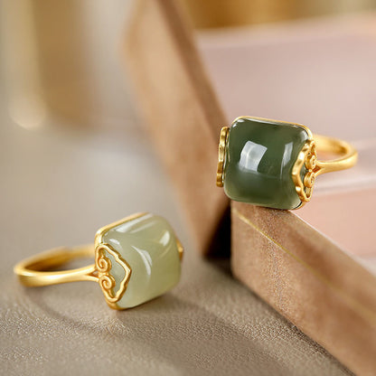 Adjustable Vintage style Jade Ring