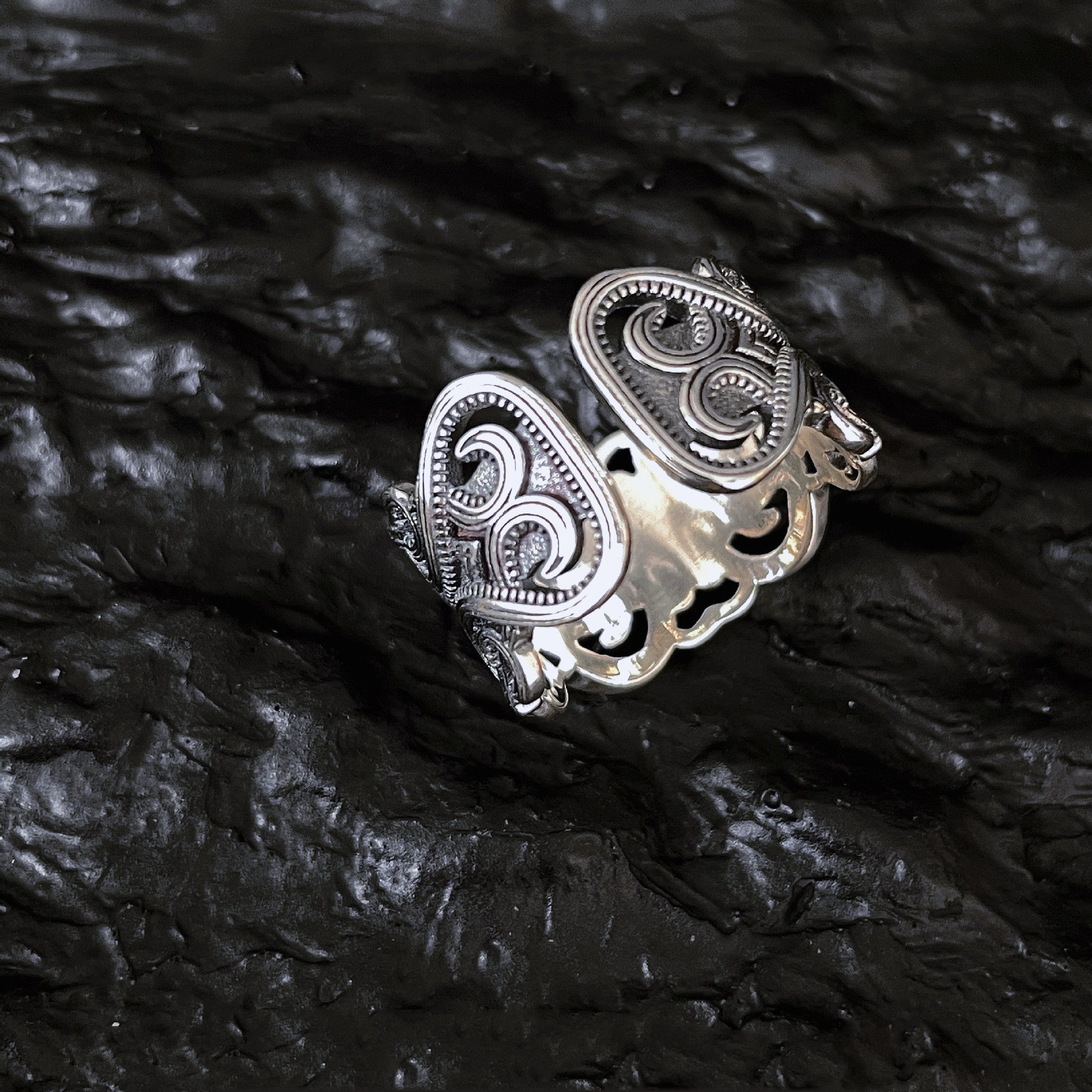 925 Silver Vintage Flower Facto Ring