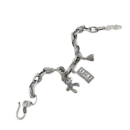 925 Sterling Silver Vintage Coin Bracelet