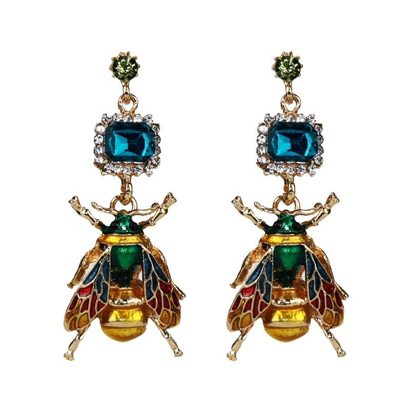 Boucles d'oreilles abeille en émail