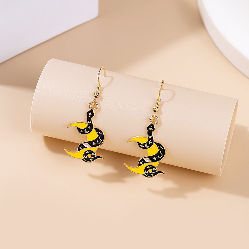 Dripping Oil Cartoon Animal Earrings Creative Cat