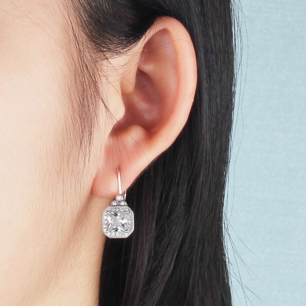 s925 sterling silver rhinestone earrings