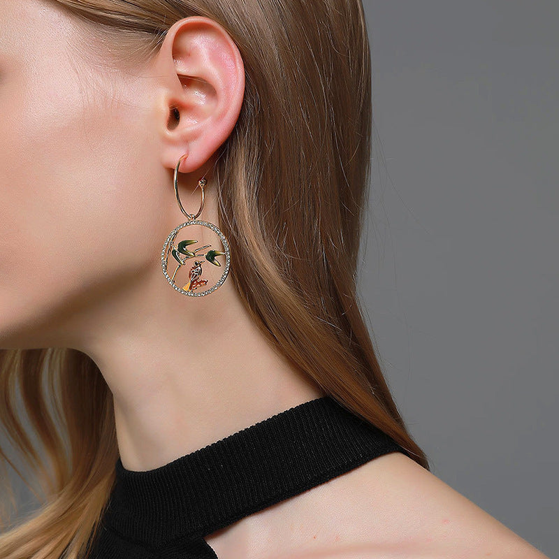 Silver Post Vintage Cute Drip Oil Cutout Earrings
