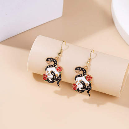 Dripping Oil Cartoon Animal Earrings Creative Cat