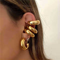 Thick Cylindrical Hollow Tube Titanium Steel Earrings