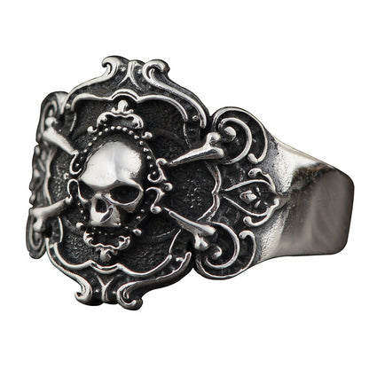 S925 Silver Vintage Men's Skull Ring