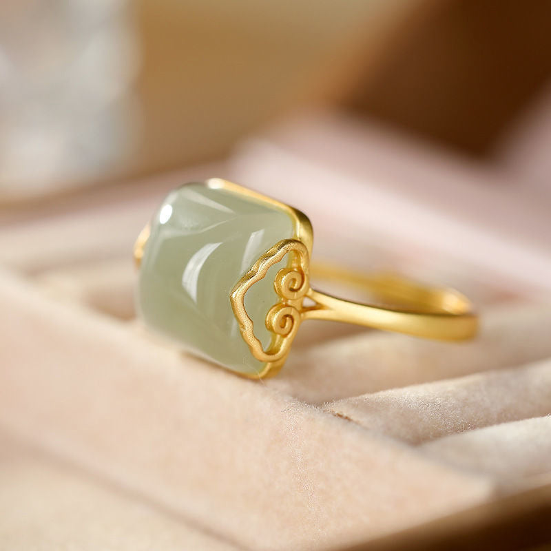 Adjustable Vintage style Jade Ring