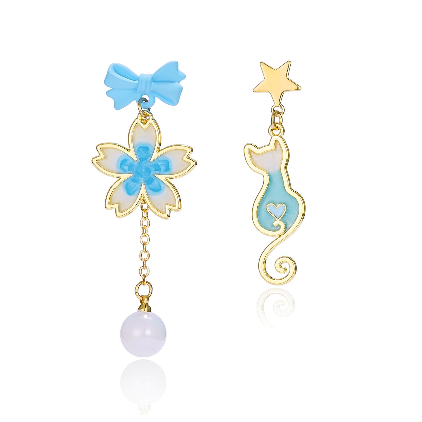 Fashion Cartoon Oil Asymmetric Earrings