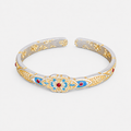 Bracelet Cour Impériale Papillon Doré en Argent Pur 999