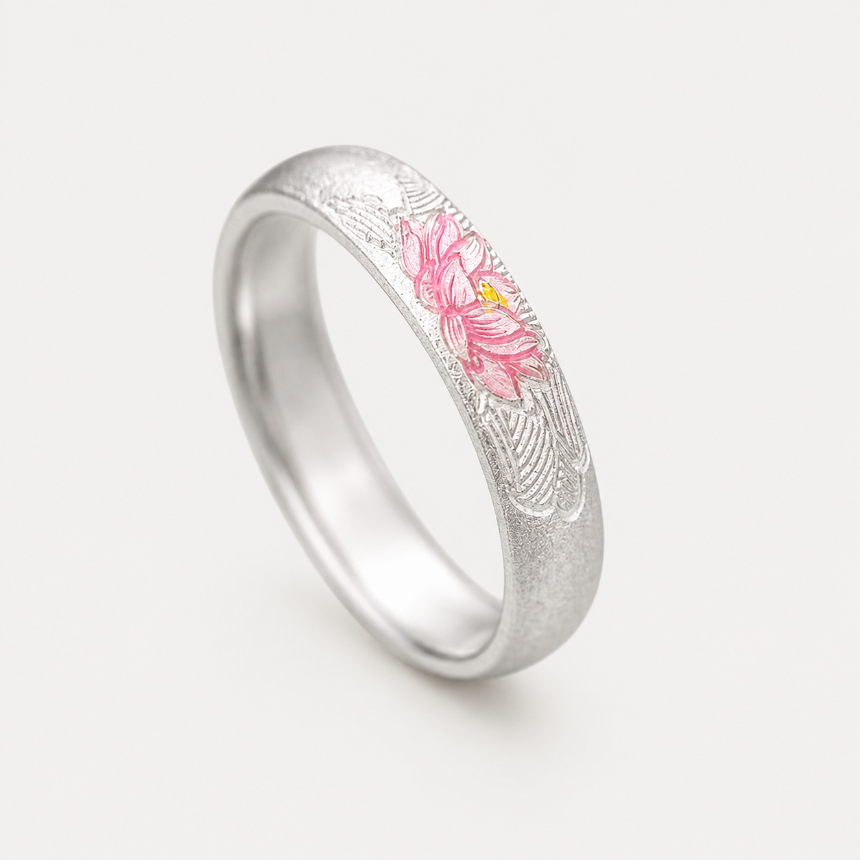 Bague Ajustable Lotus en Argent Pur 999