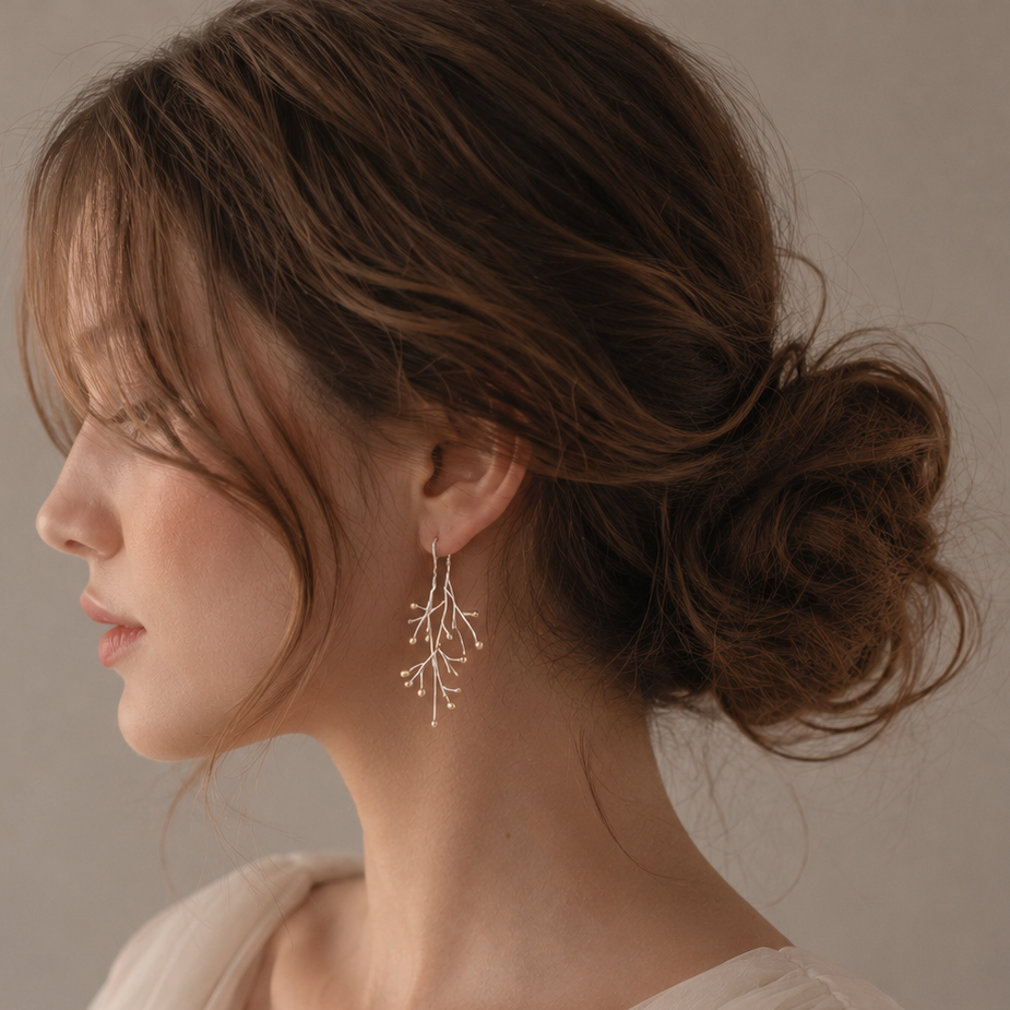 vermeil silver gold plated branch earrings 
