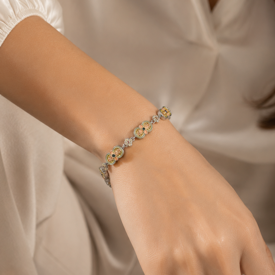 Bracelet en émail argent 999