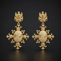 Boucles d'oreilles mode vintage de style baroque.