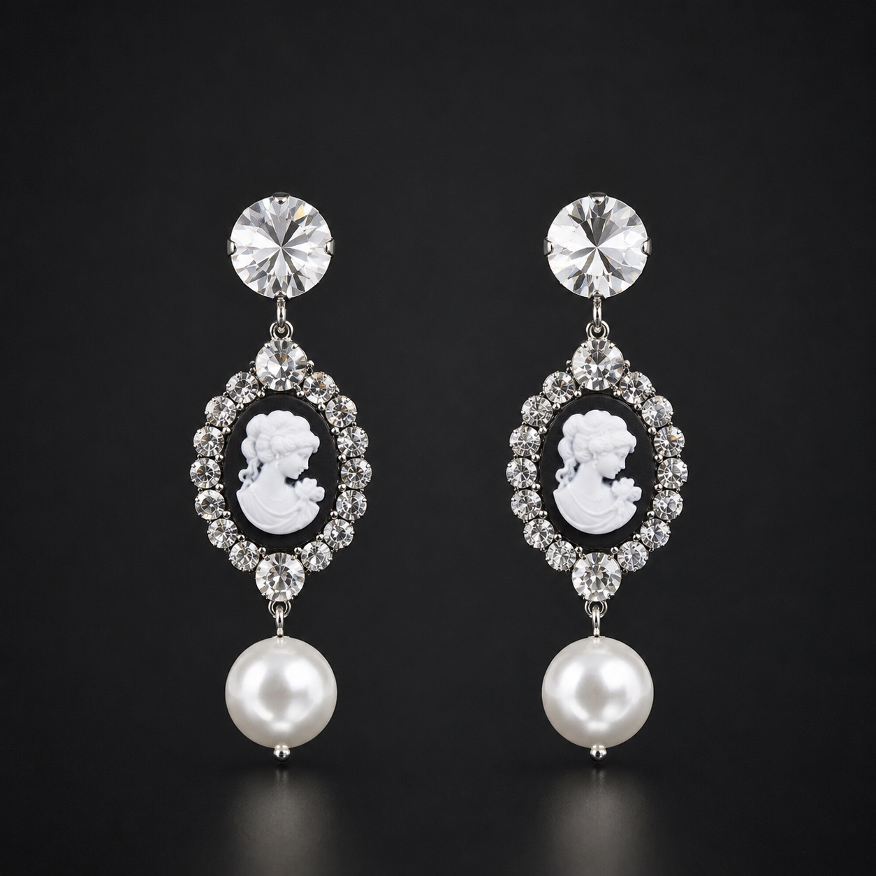 Boucles d'oreilles mode vintage de style baroque.