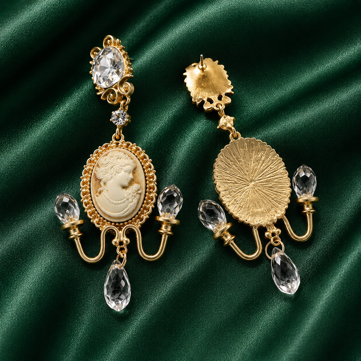 Boucles d'oreilles longues de style baroque rétro antique