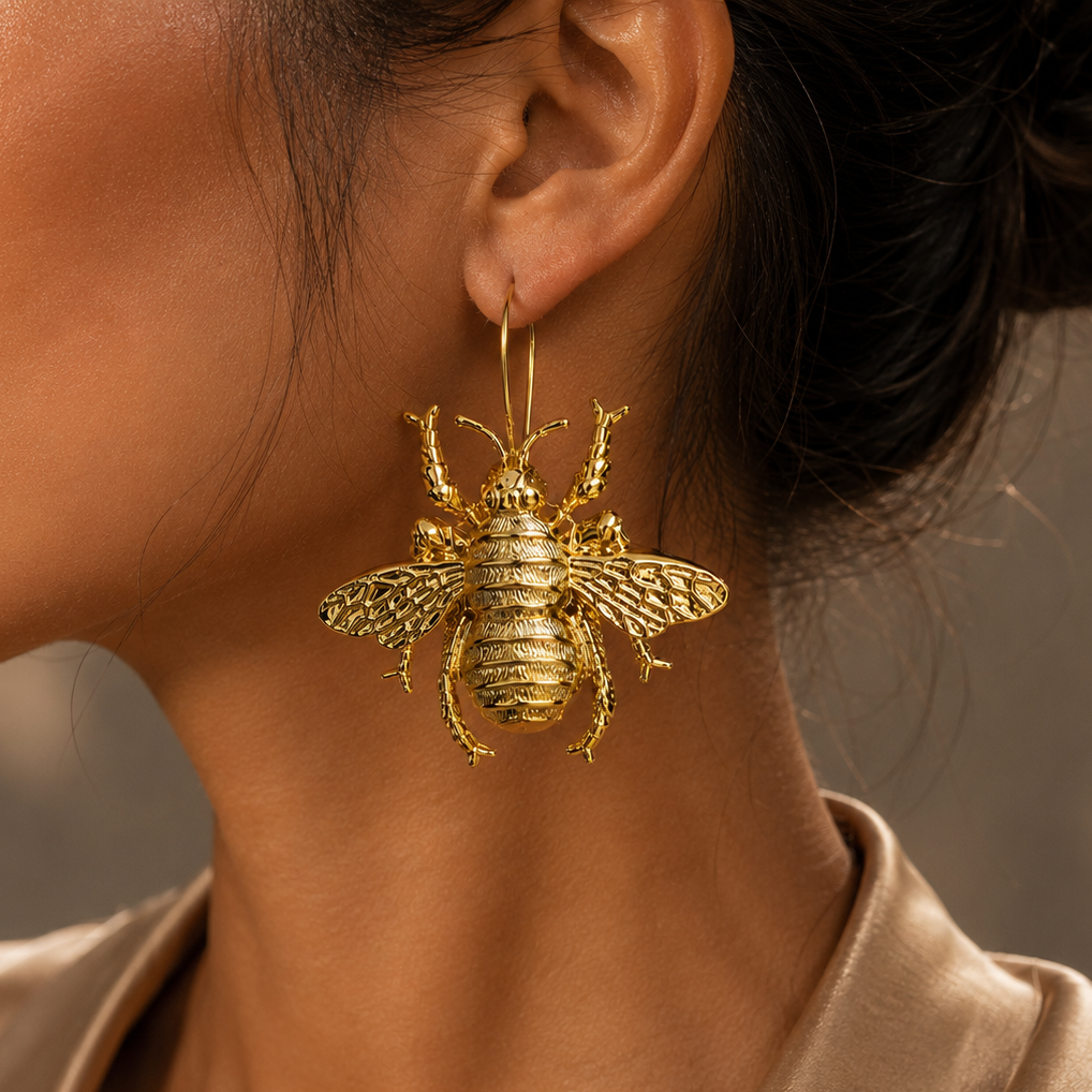 Boucles d'oreilles Insecte Grosse Abeille