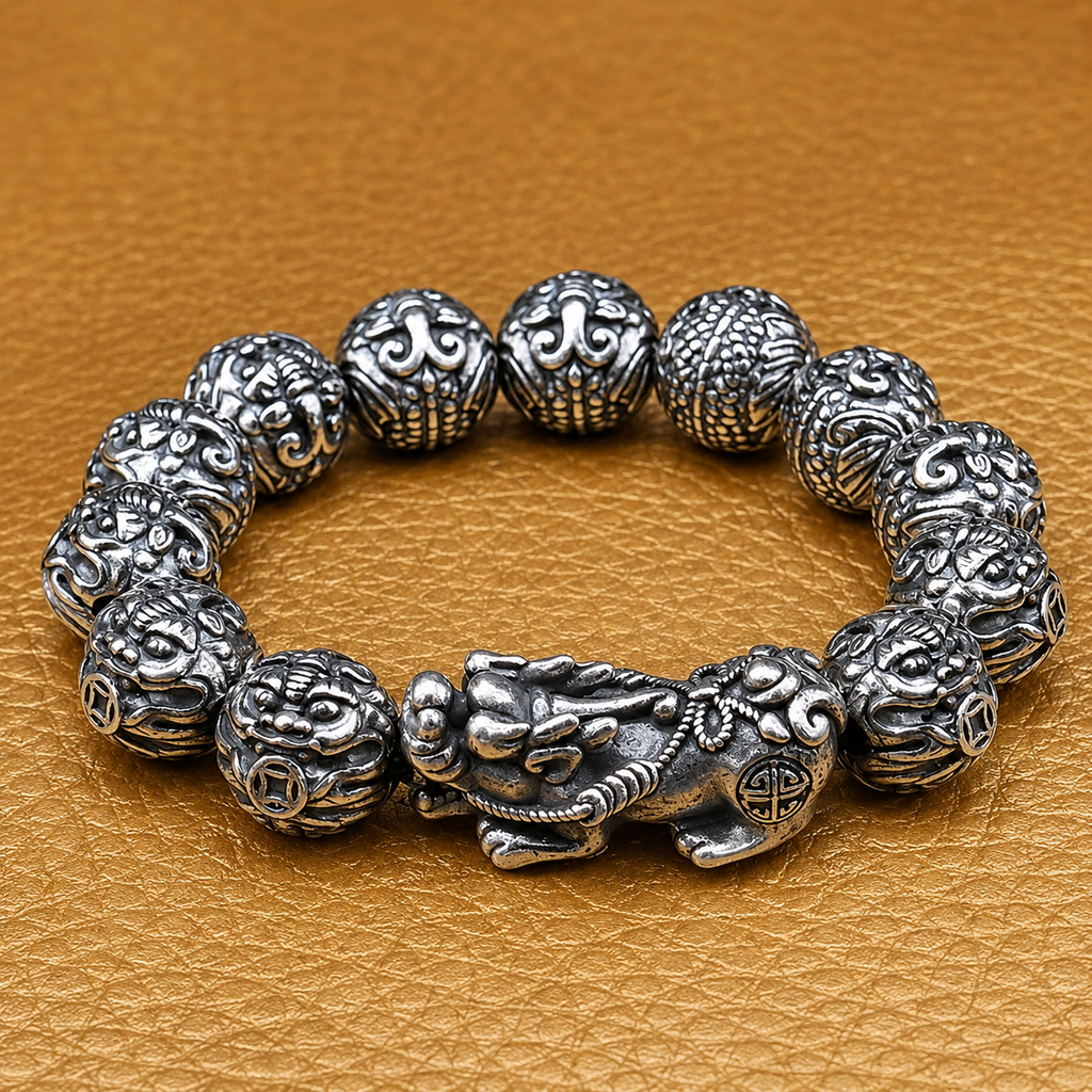 Bracelet élastique vintage en argent S999