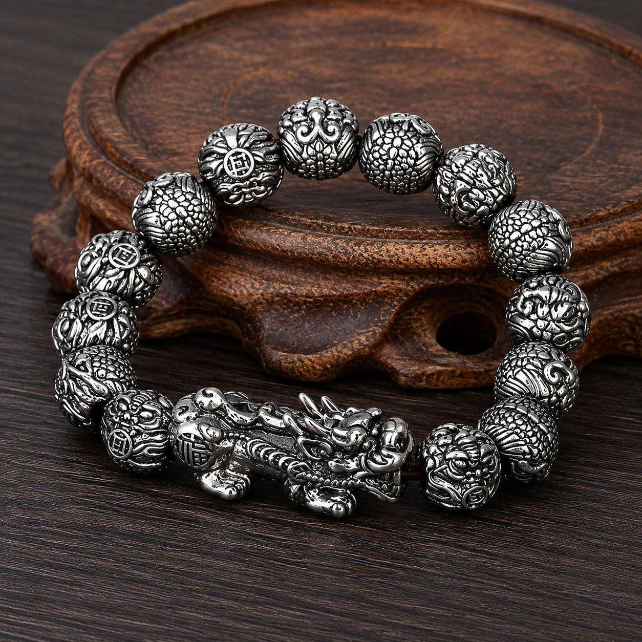 S999 Silver Vintage Elastic Bracelet
