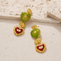 Enamel Heart Earrings