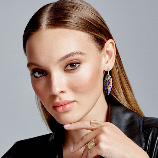 Crystal Clear Enamel Earrings