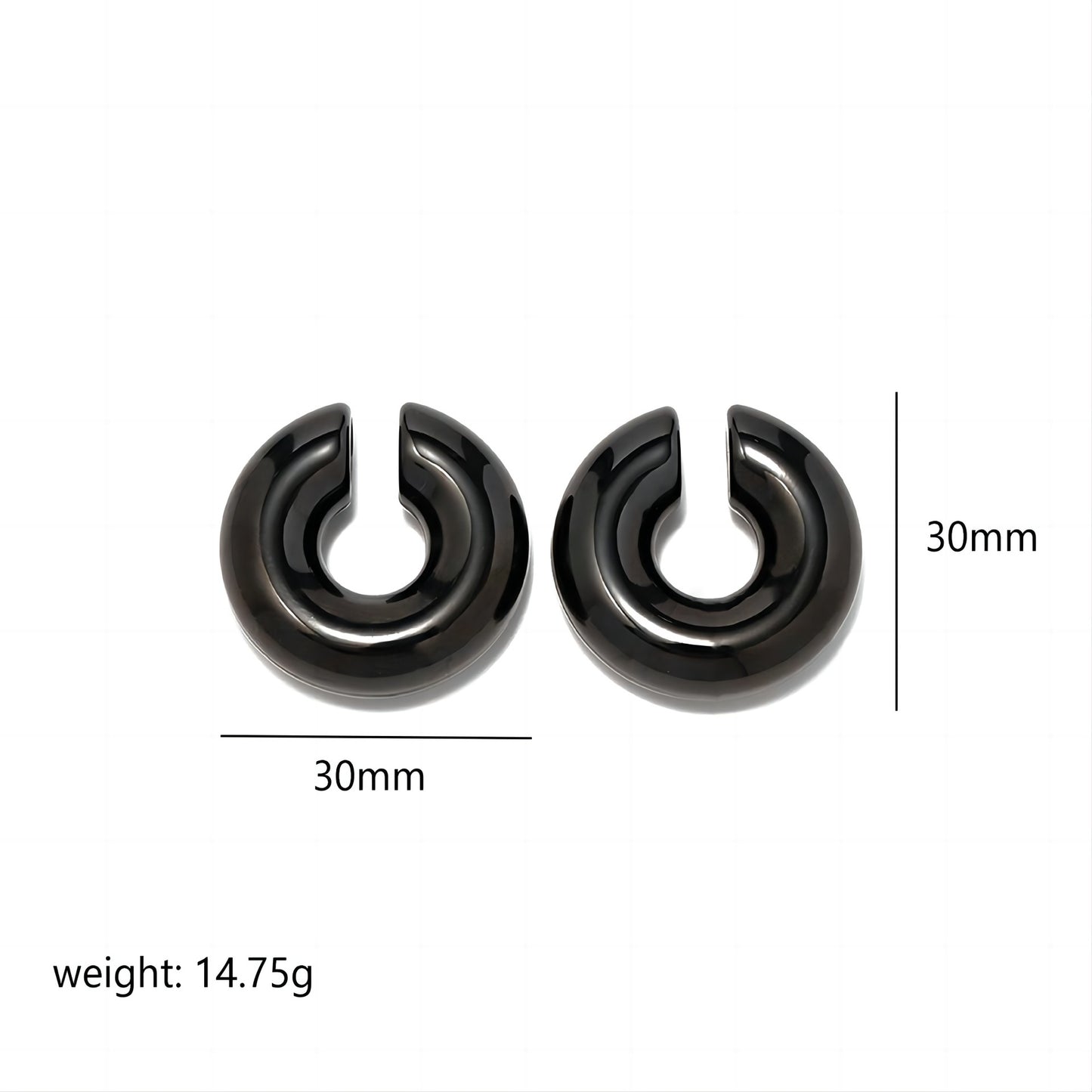 Titanium Steel Thick Cylindrical Round Tube Hollow Earrings