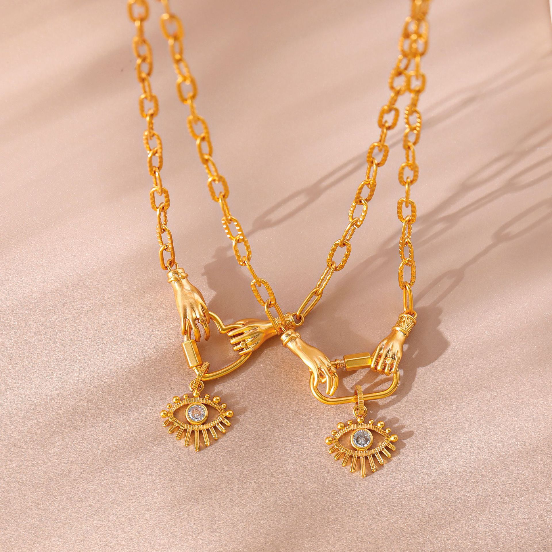 18K Gold Plated Devil's Eye Zircon Necklace