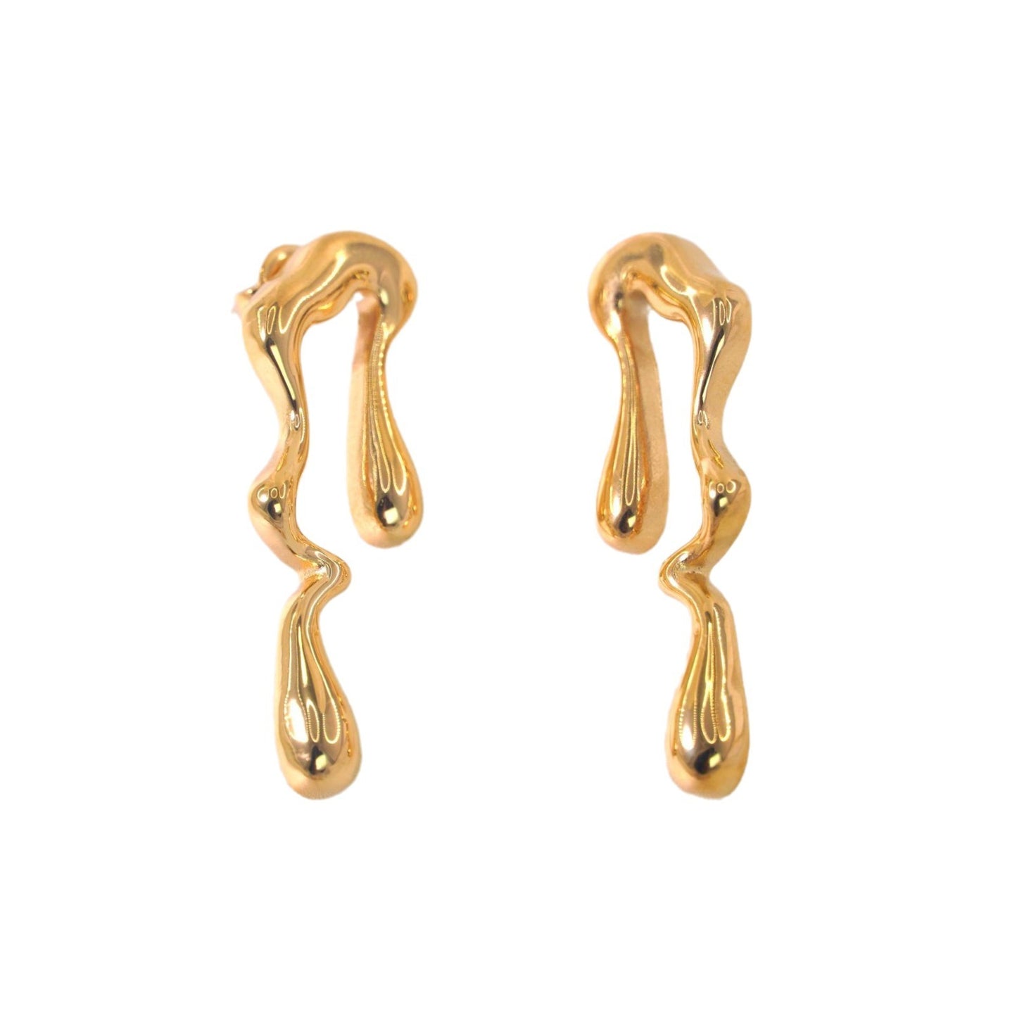 Earrings Geometric Stainless Steel 14K Gold Ear-ring Clip Fashion Personality