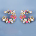 Enamel Drops Butterfly Flower Earrings