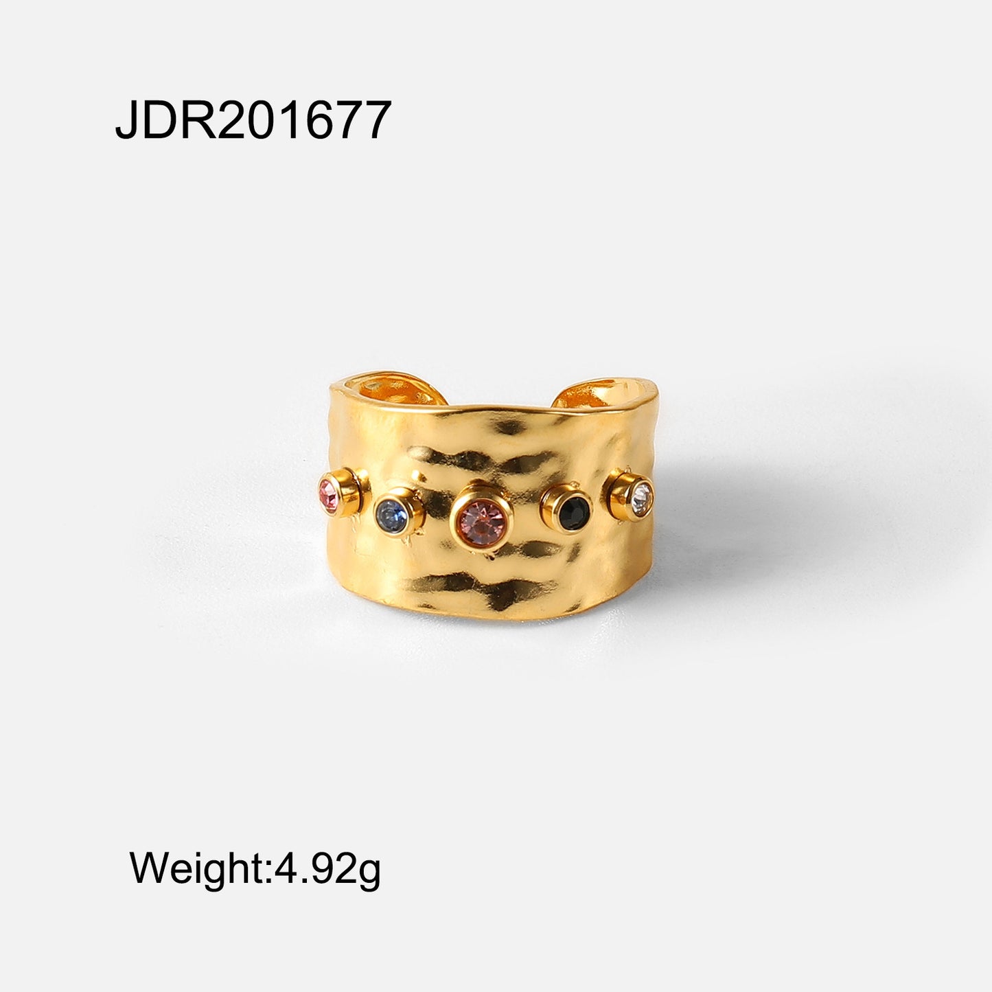 18K Gold Plated Stainless Steel Adjustable Ring
