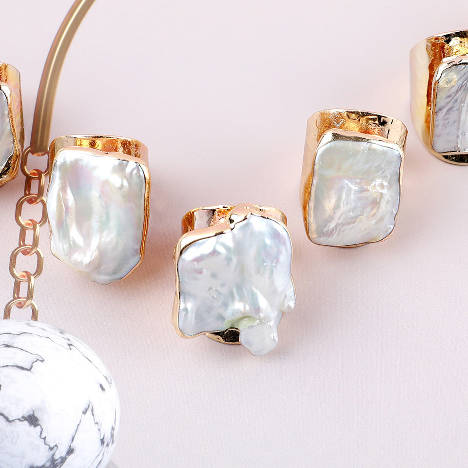 Baroque Style Irregular Pearl Ring