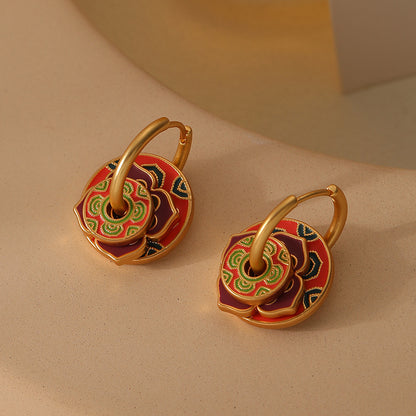 Enamel Drip Oil Small Earring with detachable charms