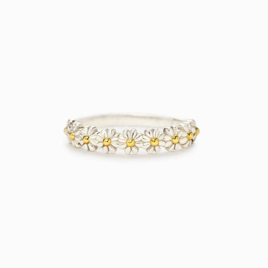 S925 Sterling Silver Small Daisy Ring Women