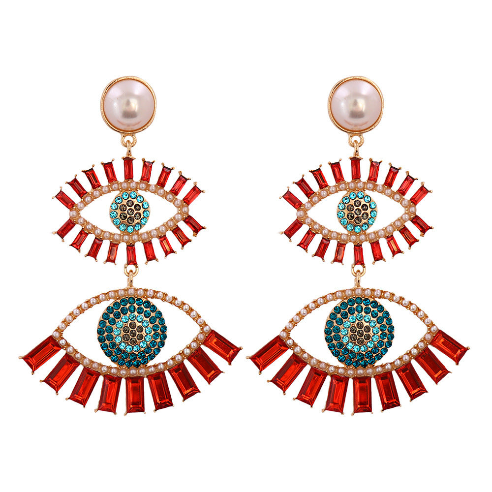 Fashion alloy angel eyes acrylic earrings