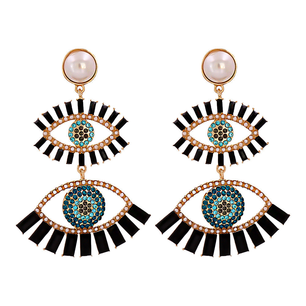 Fashion alloy angel eyes acrylic earrings