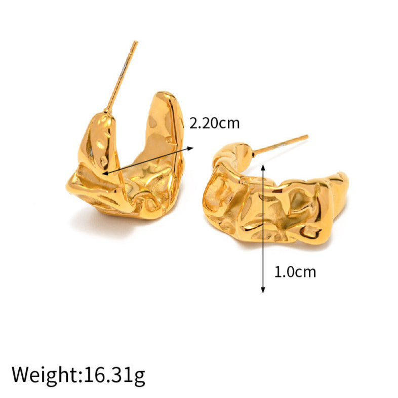 Boucles d'oreilles en acier inoxydable vintage en forme de lave pour femmes