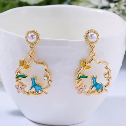 Fashion Cartoon Oil Asymmetric Earrings