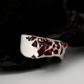 S925 silver Red Oil-spot Glazed Adjustable Ring