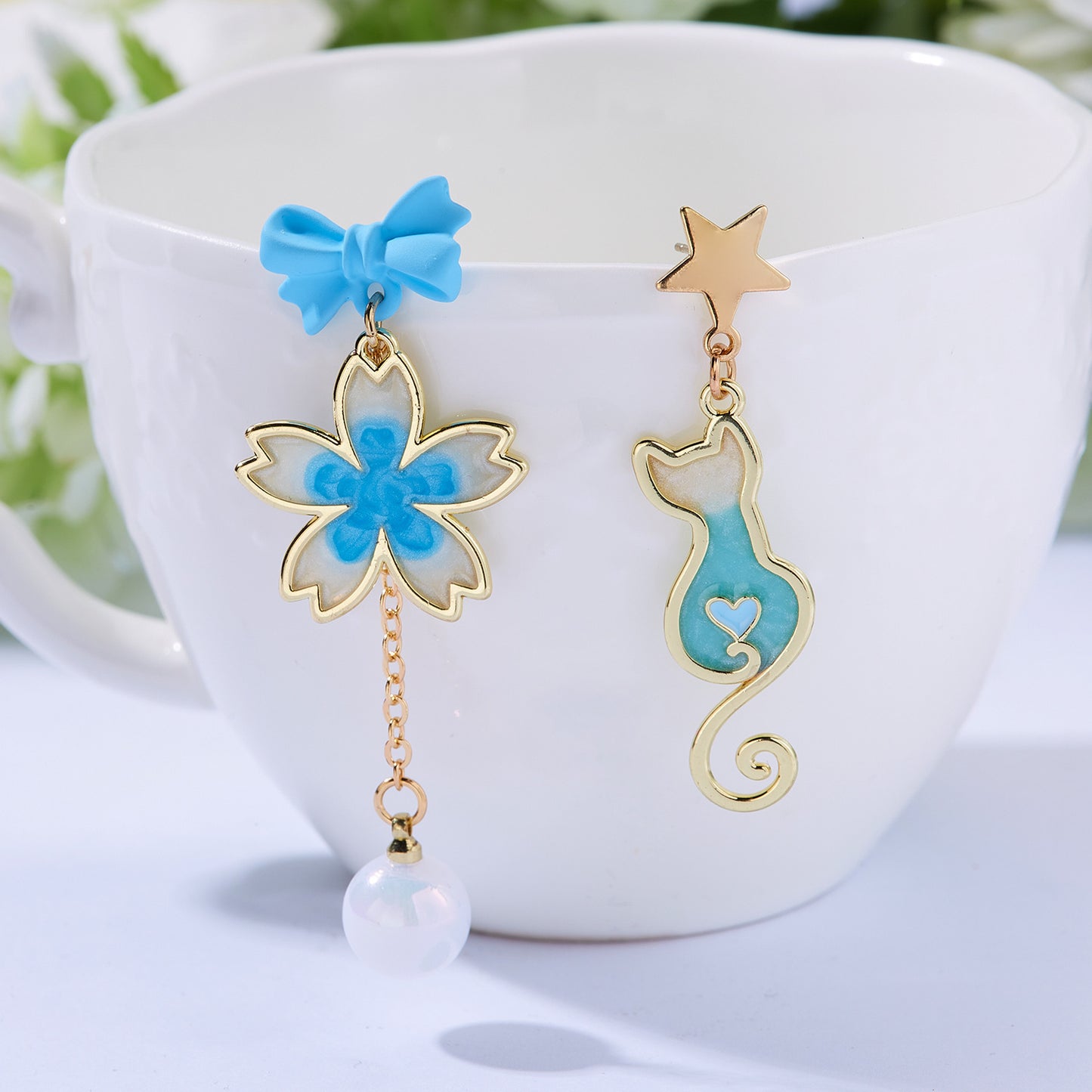 Fashion Cartoon Oil Asymmetric Earrings