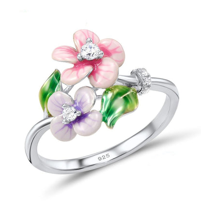 Russia Hot Selling Flower Enamel Epoxy Ring