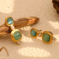 18K Plated Stainless Steel Stone Earrings