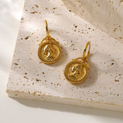 Stainless Steel Double-sided Stereo Relief Earrings