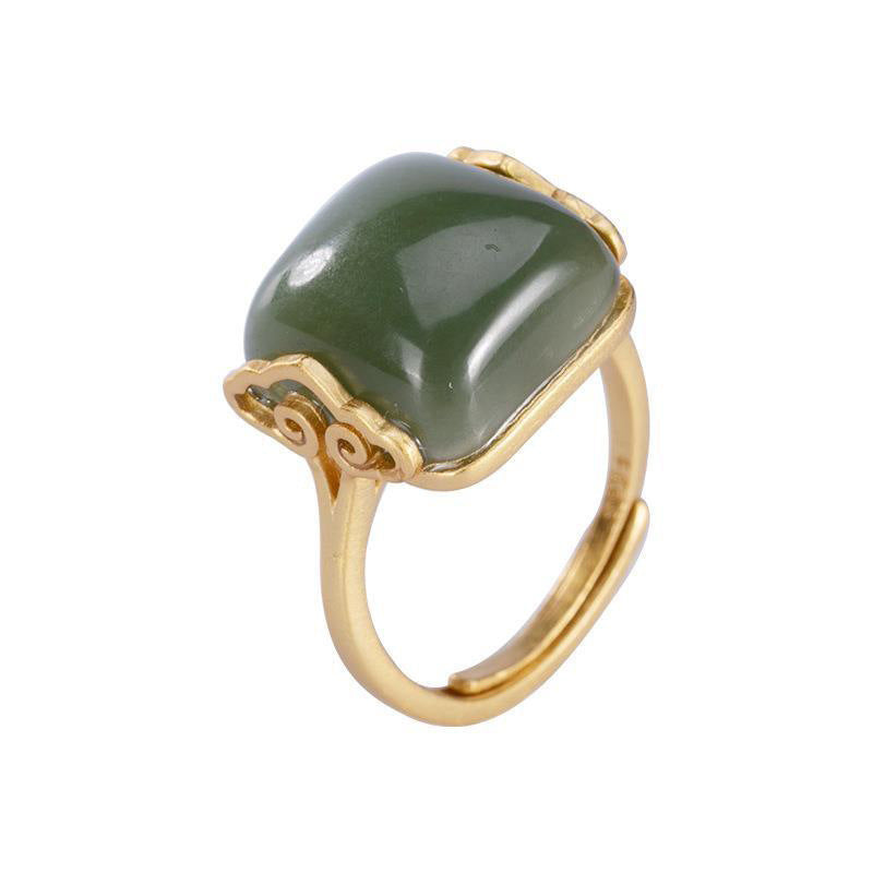 Adjustable Vintage style Jade Ring