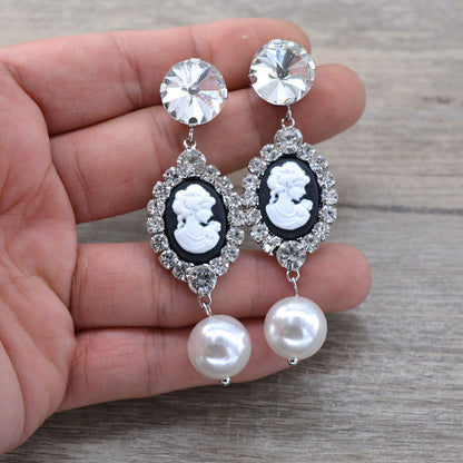 Boucles d'oreilles de cour baroques vintage pour femmes