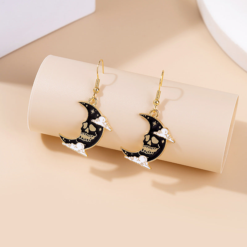 Dripping Oil Cartoon Animal Earrings Creative Cat