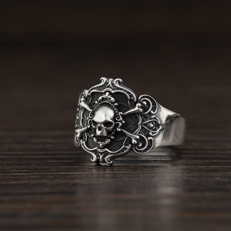 S925 Silver Vintage Men's Skull Ring