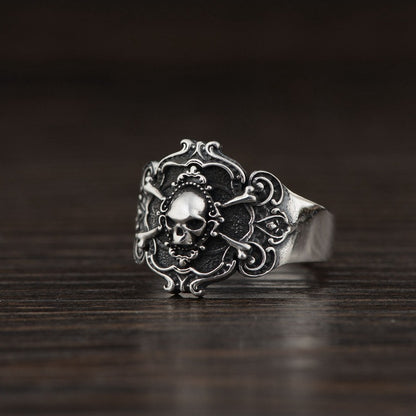 S925 Silver Vintage Men's Skull Ring