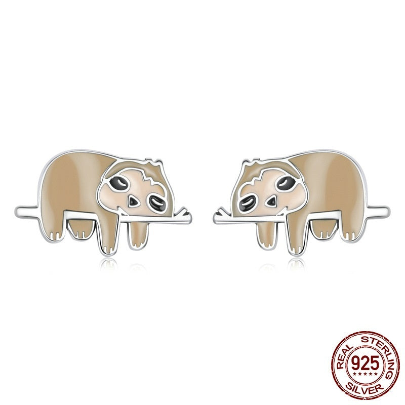 Zoo Series Dripping Oil S925 Women's Silver Earrings