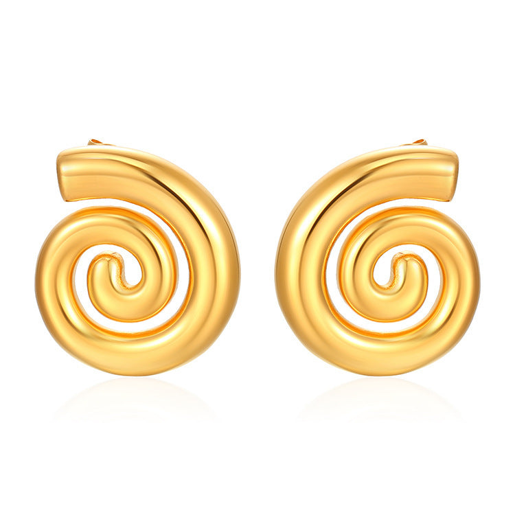 Stainless Steel Rotating Thread Earrings