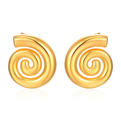 Stainless Steel Rotating Thread Earrings