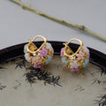 Boucles d'oreilles fleuries vintage en perles